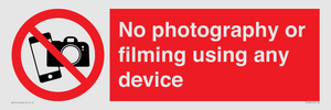 No photography or filming using any device